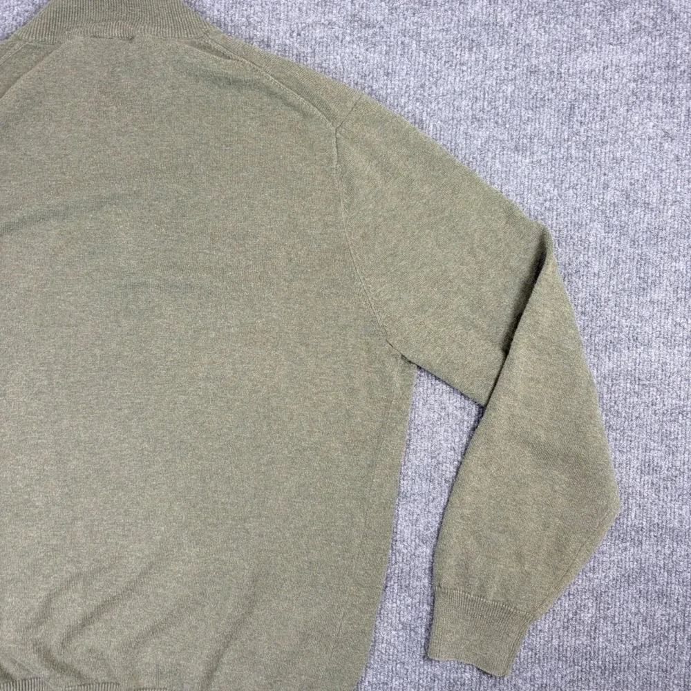 Jos A Bank Signature Collection Mens Large Sage Green 100% Pima‎ Cotton 1/4 Zip